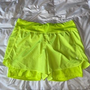 Danskin neon green running shorts L